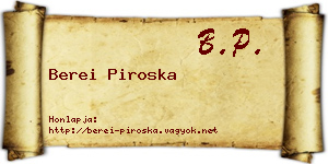 Berei Piroska névjegykártya
