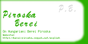 piroska berei business card